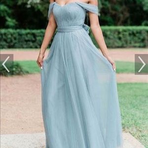 Revelry Rosalie Tulle Convertible Dress- French Blue color